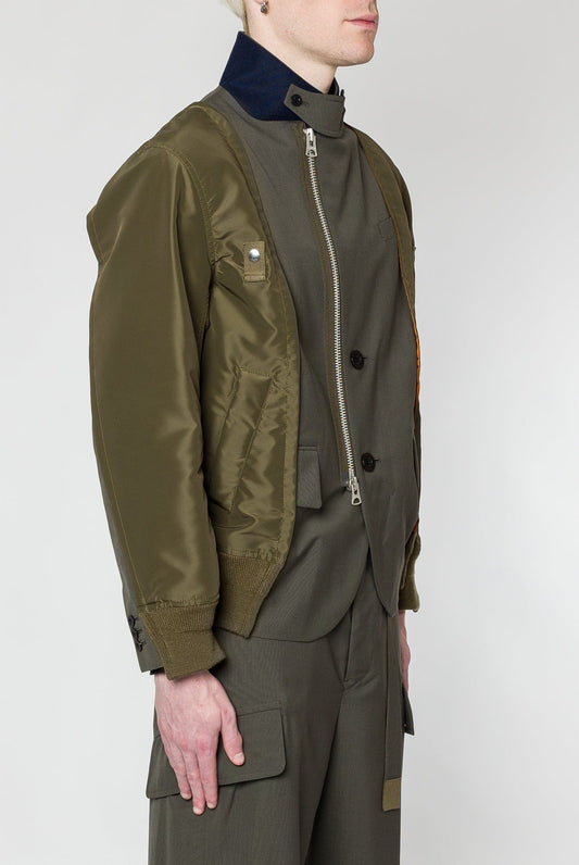 Sacai Suiting x Nylon Twill Jacket side