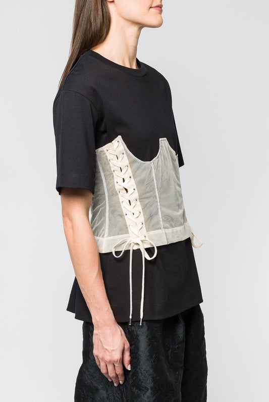 Simone Rocha Boxy T-Shirt With Corset Panel side