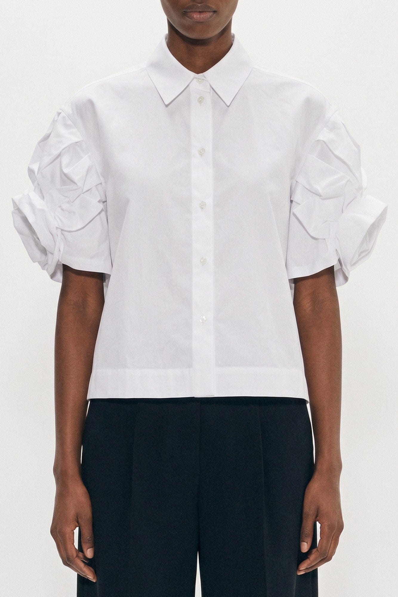 Simone Rocha Cropped Rose Puffy Sleeve Shirt SS26 – Antidote