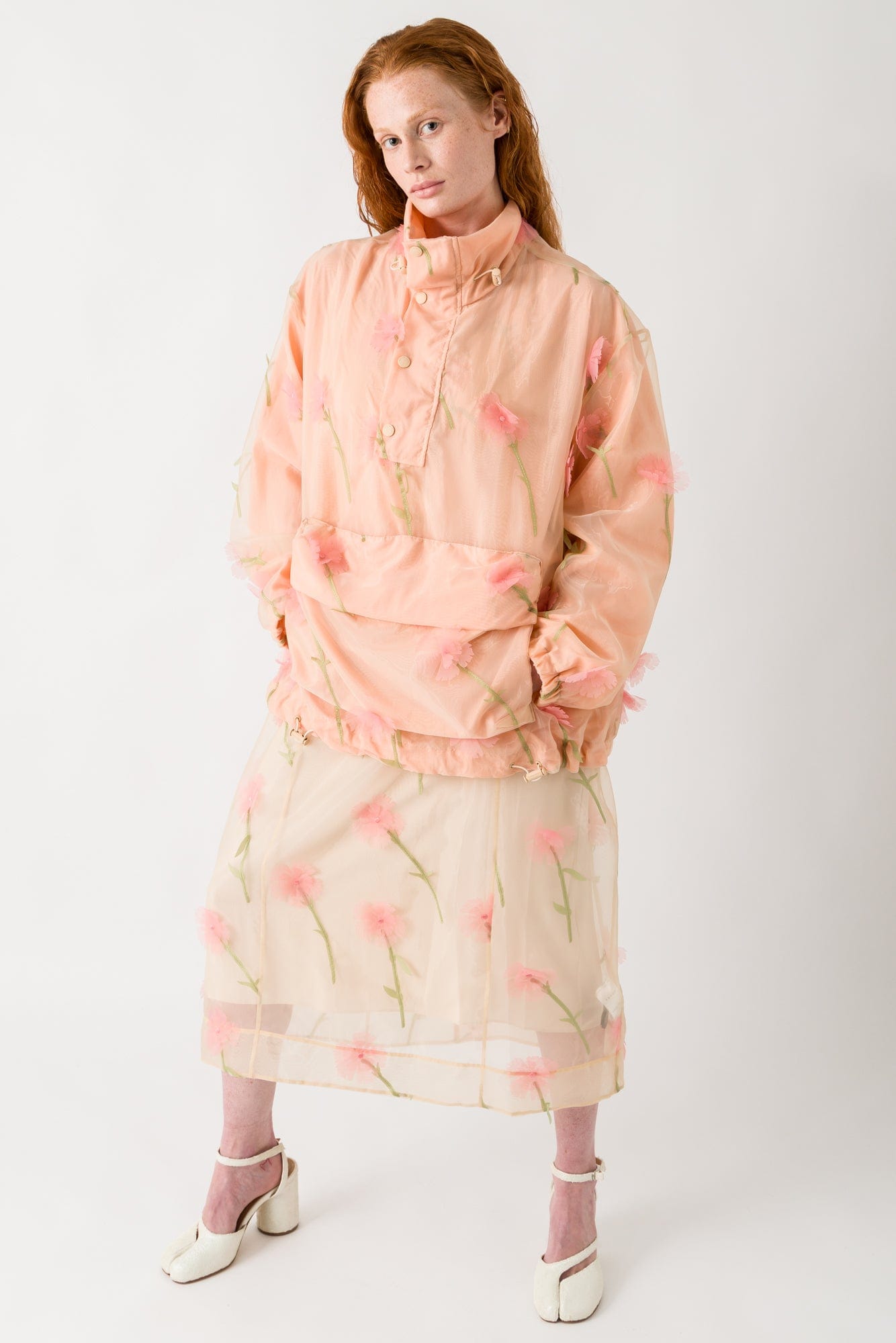 Simone Rocha Layered Cargo Flap Pocket Detail Cagoule full look