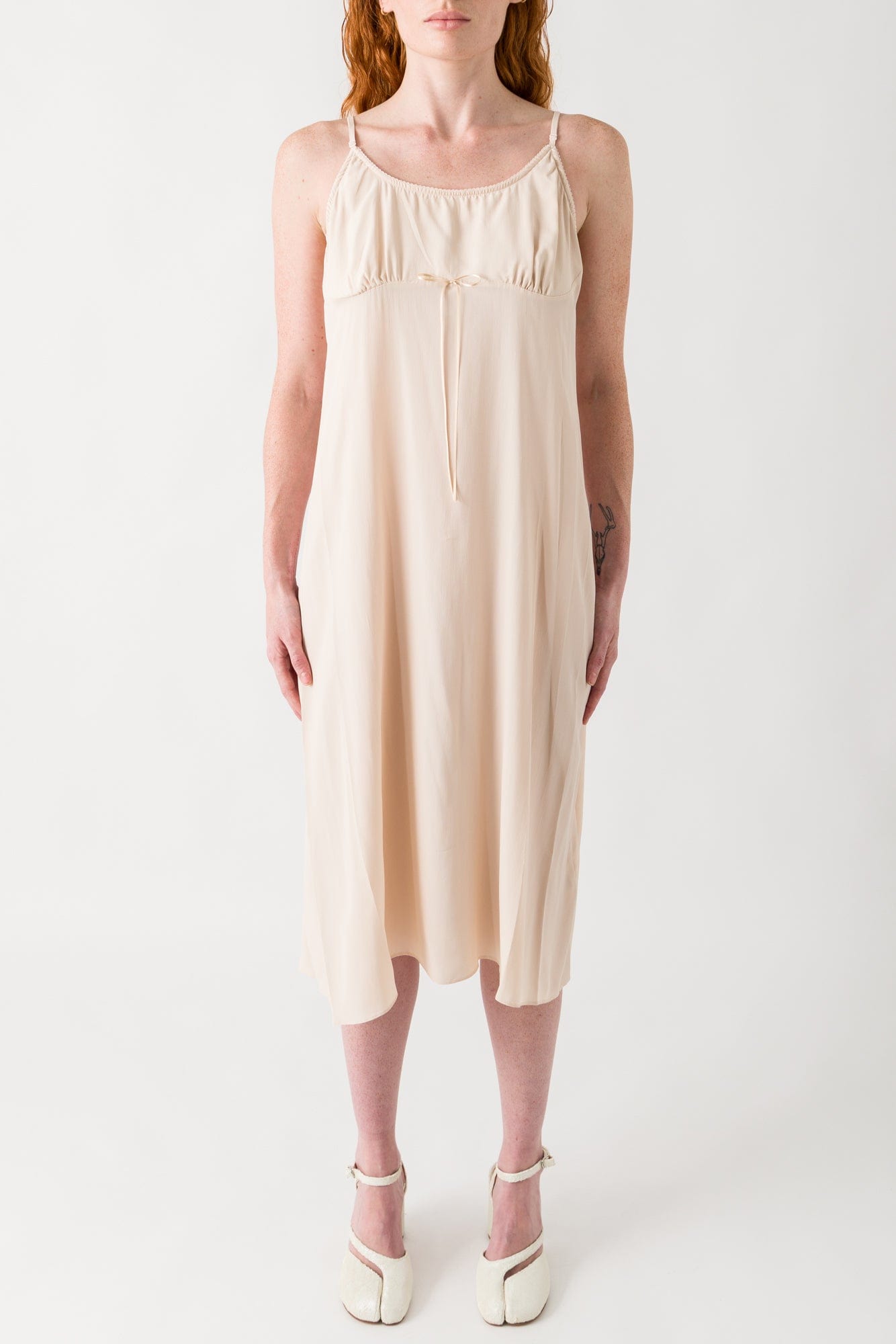 Simone Rocha Negligee Bow Detail Slip Dress in Nude