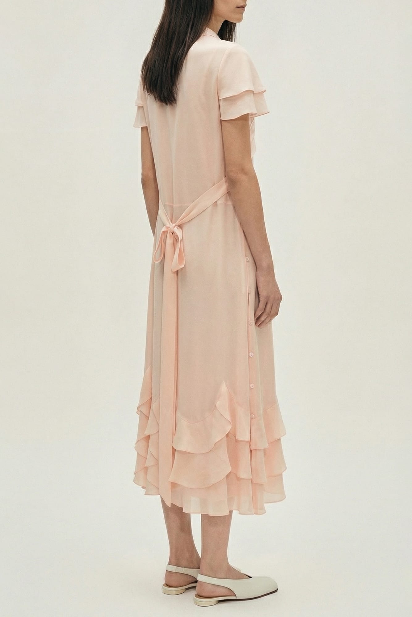 Simone Rocha Peeling Scalloped Hem Petal Bow Sash Dress SS26 back