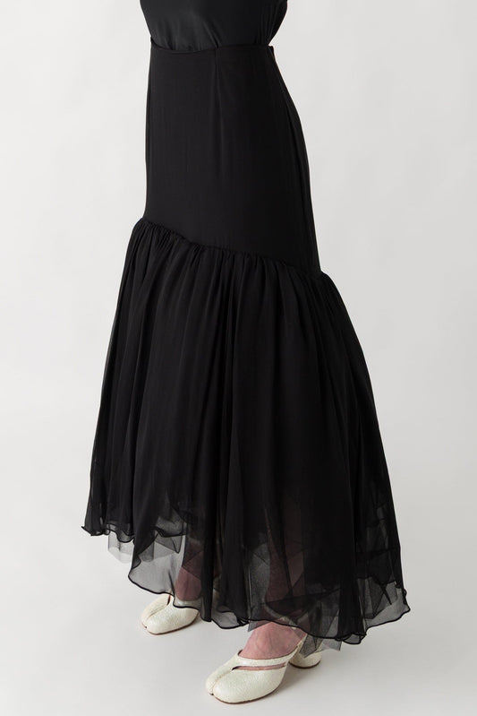 Simone Rocha Sheer Exaggerated Fishtail Midi Skirt side