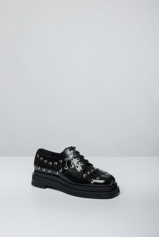 Simone Rocha Heart Toe Platform Lace Up Grommet Brogue front