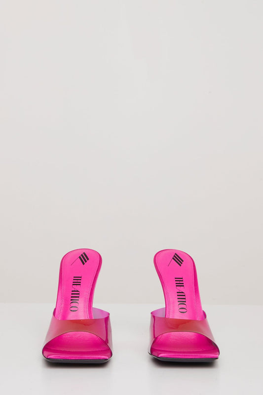 The Attico Cheope Mule 105mm PVC in Red Fucia Degrade front