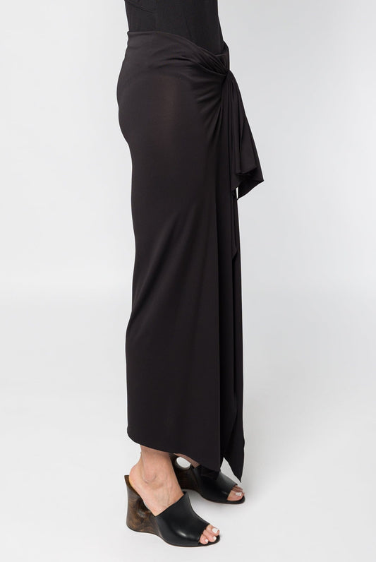 The Attico Midi Skirt in Black Jersey side
