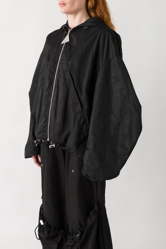 The Attico Nylon Bomber in Black side