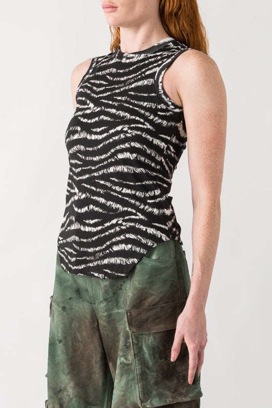 The Attico Tank Top in Zebra Jersey side