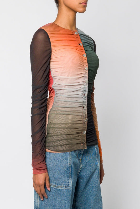 The Attico Tulle Stretch Gradient Top side