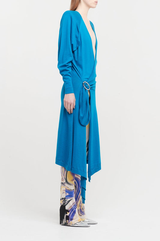 The Attico Atwell Midi Dress in Capri Blue side