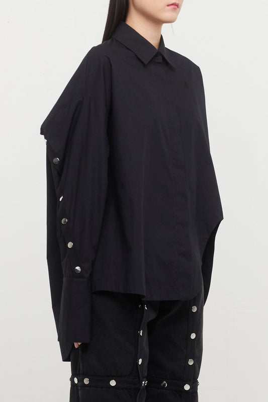 The Attico Button Down Shirt in Black side