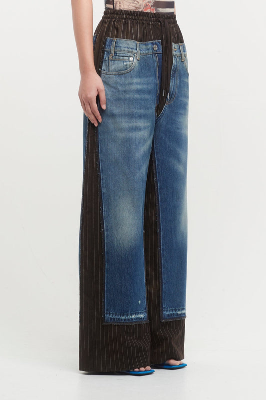 Jean Paul Gaultier Oversize Trousers with Denim Details side