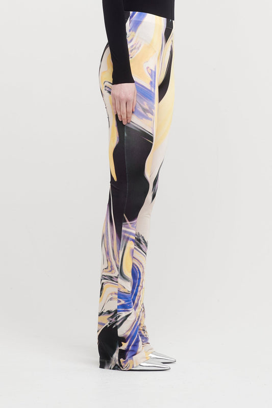 The Attico Long Pants in Lavander/Sunflower/Ivory side