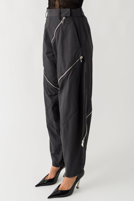 The Attico Canvas Parachute Pant In Dark Grey side