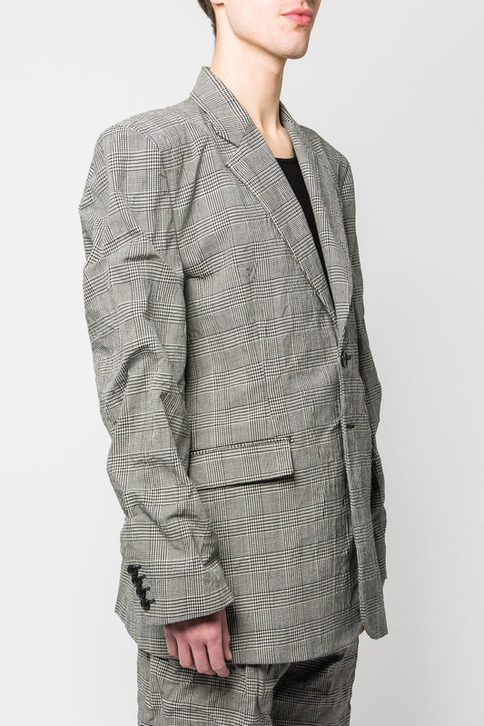 Vetements Metalized Wrinkled Single Breasted Tailored Jacket side