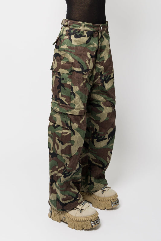 Vetements Metalized Wrinkled Cargo Pants side