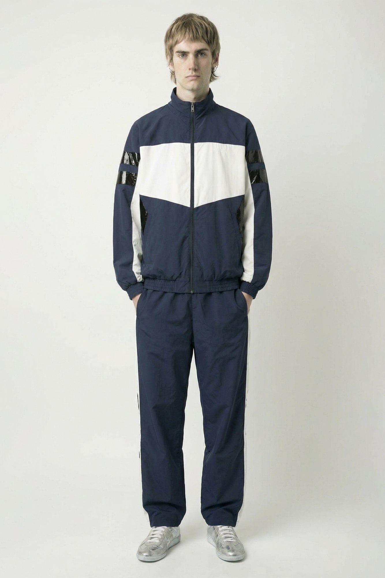 Vetements Taped Tracksuit Pants in Blue full look