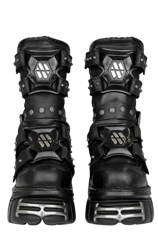 Vetements x New Rock Gamer Boots in Black front
