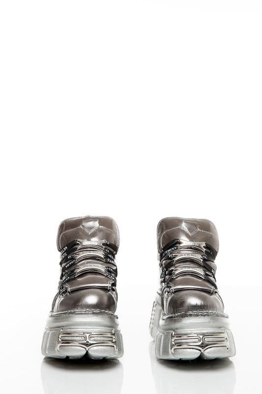 Vetements x New Rock Platform Sneaker in Silver front