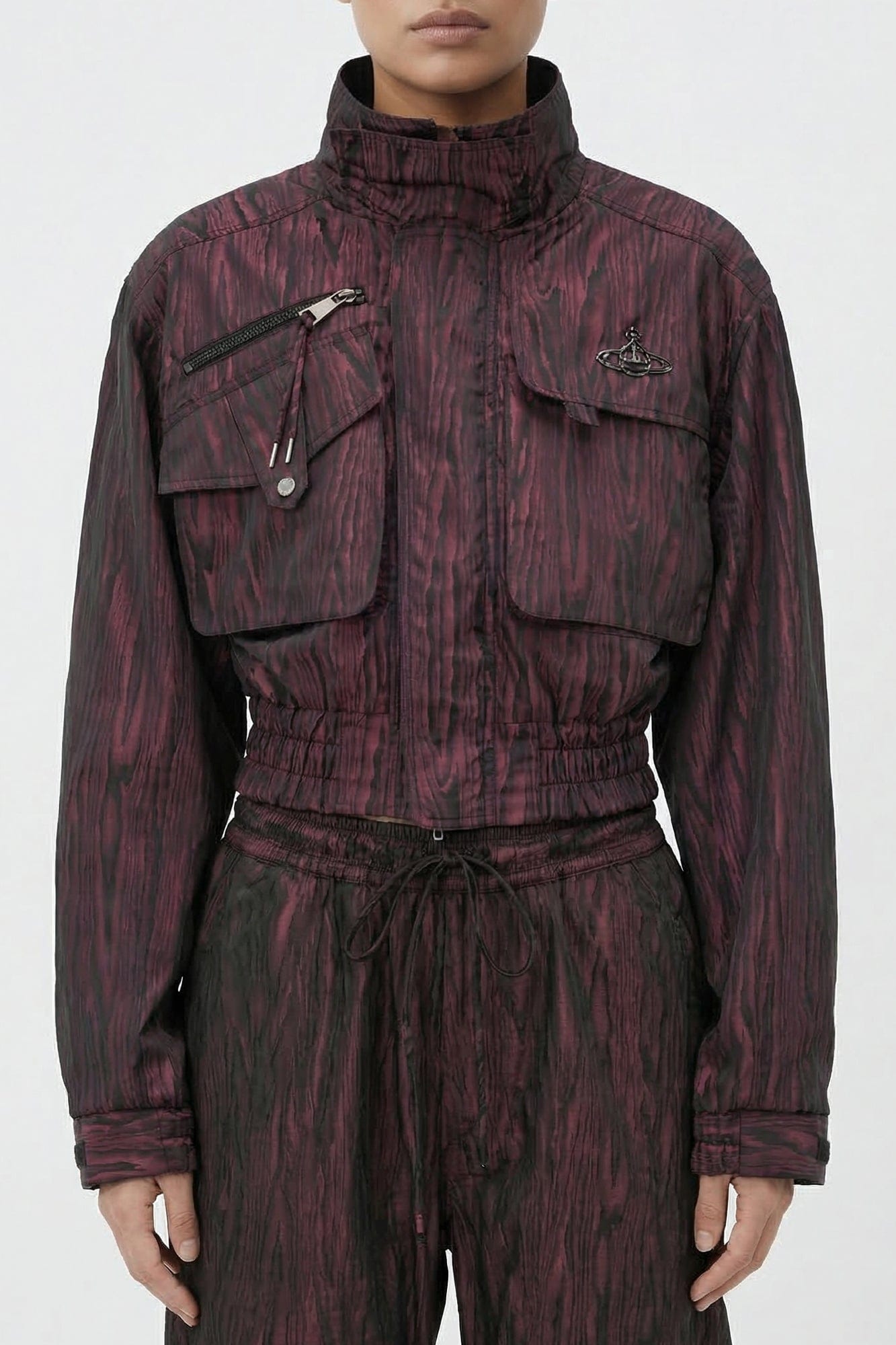 Vivienne Westwood Memphis Cropped Bomber in Bordeaux – Antidote