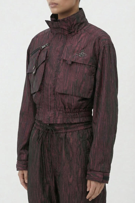 Vivienne Westwood Memphis Cropped Bomber in Bordeaux side