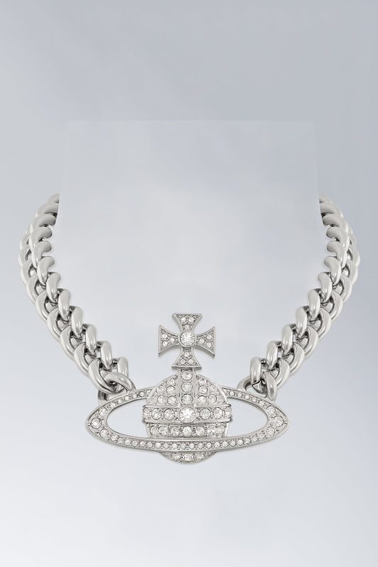 Vivienne Westwood Neysa Chain Necklace on neck