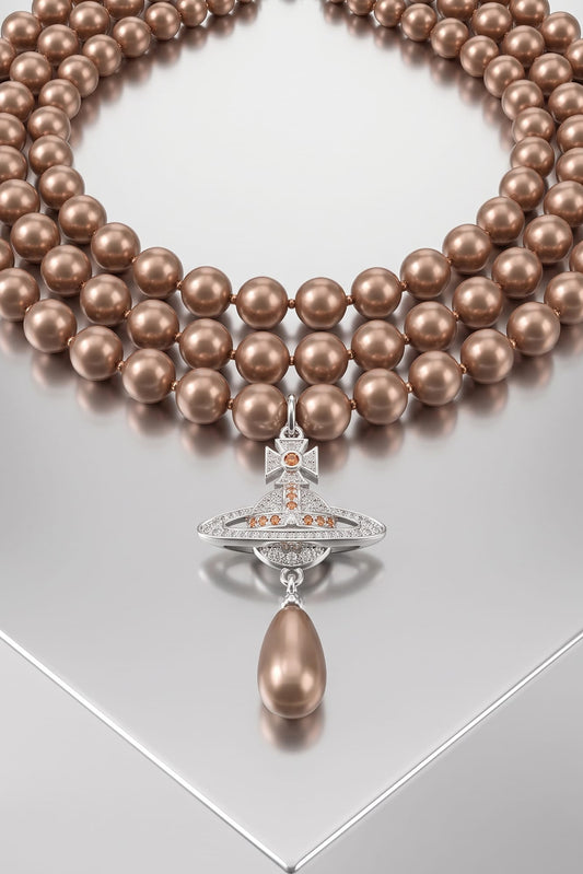 Vivienne Westwood Pearl Drop Choker close up