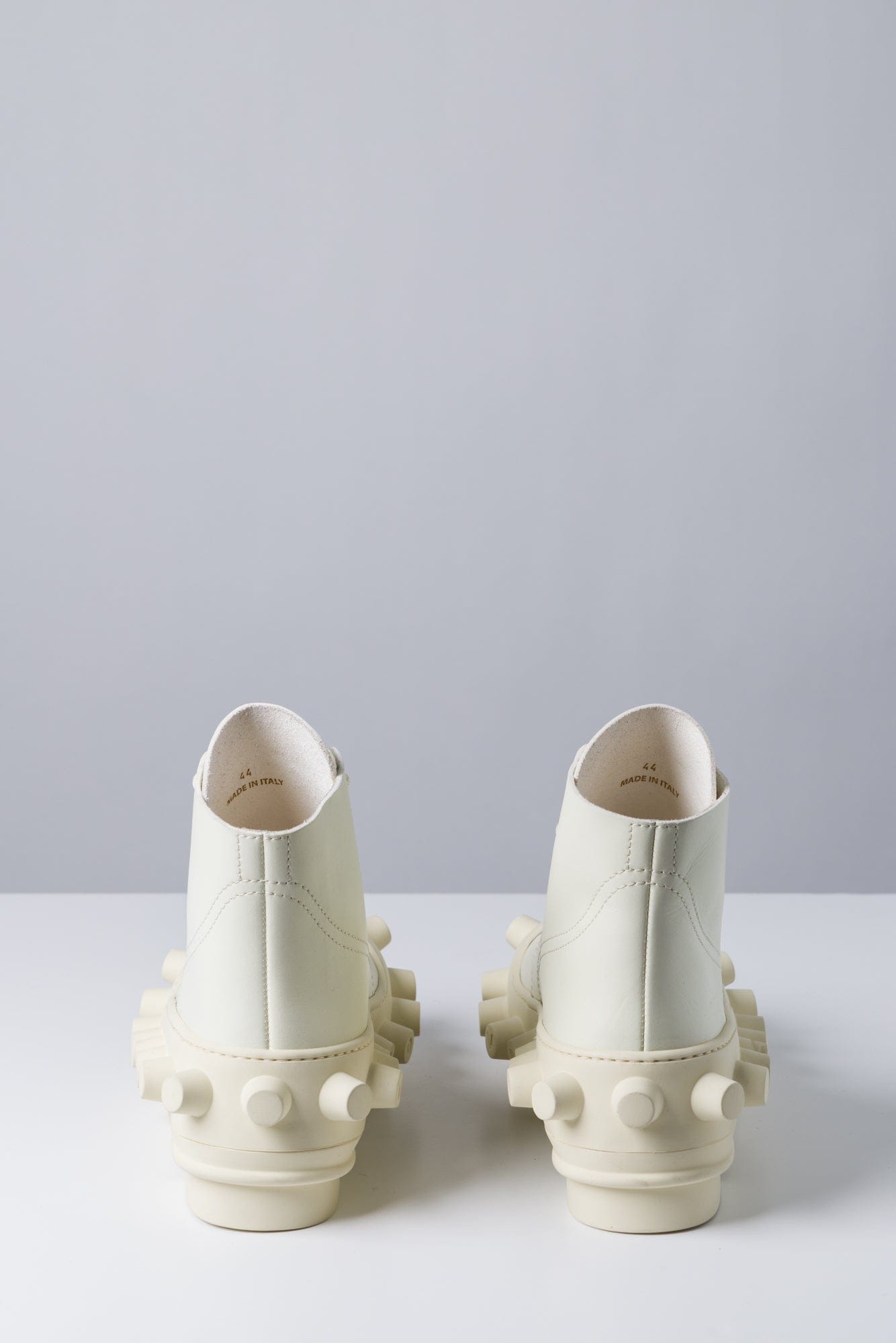 Walter Van Beirendonck Mid Boom Boots in Milk back