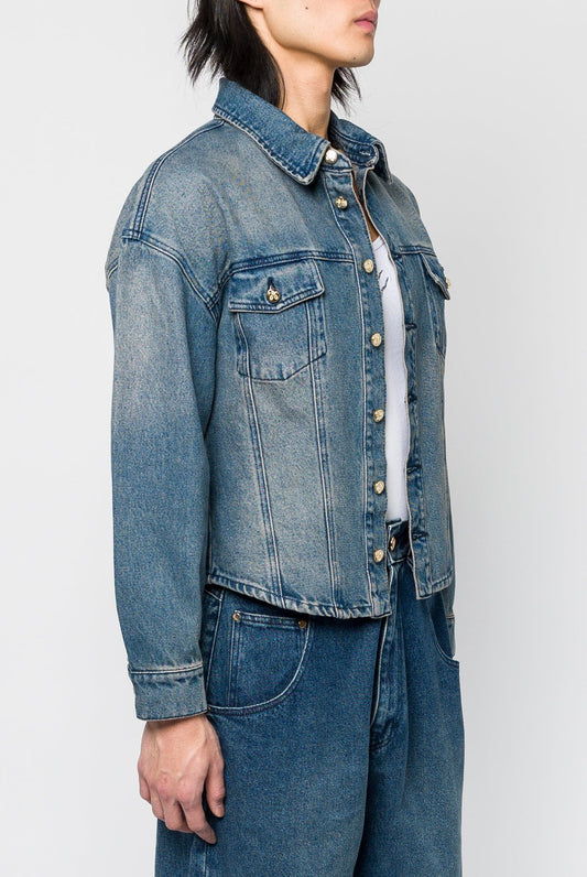 Willy Chavarria Shrunken Denim Jacket side