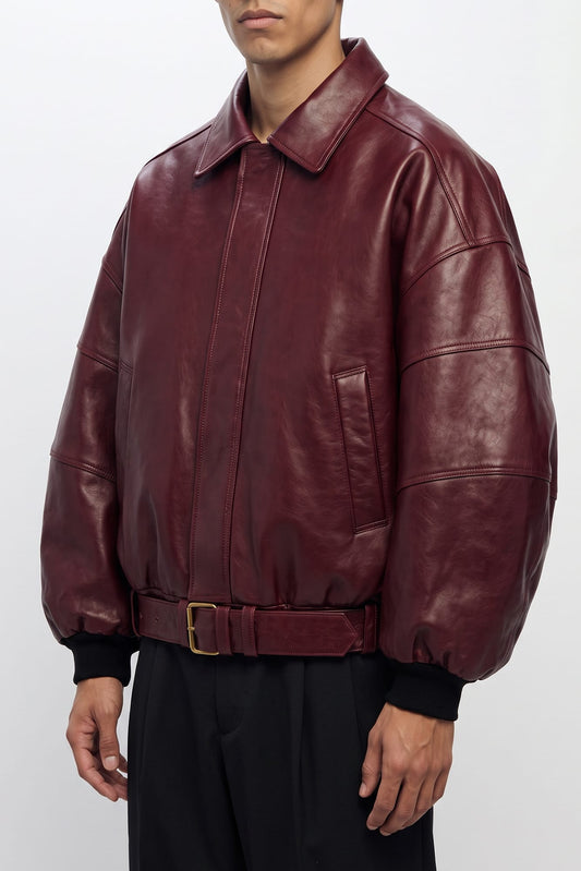 Willy Chavarria Hustler's Leather Jacket side