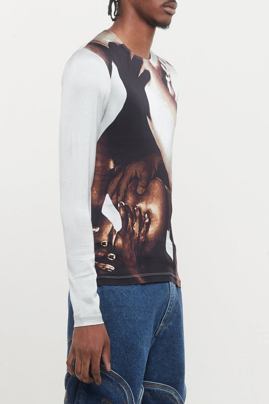 Y/Project Mens Body Collage Fitted Top side