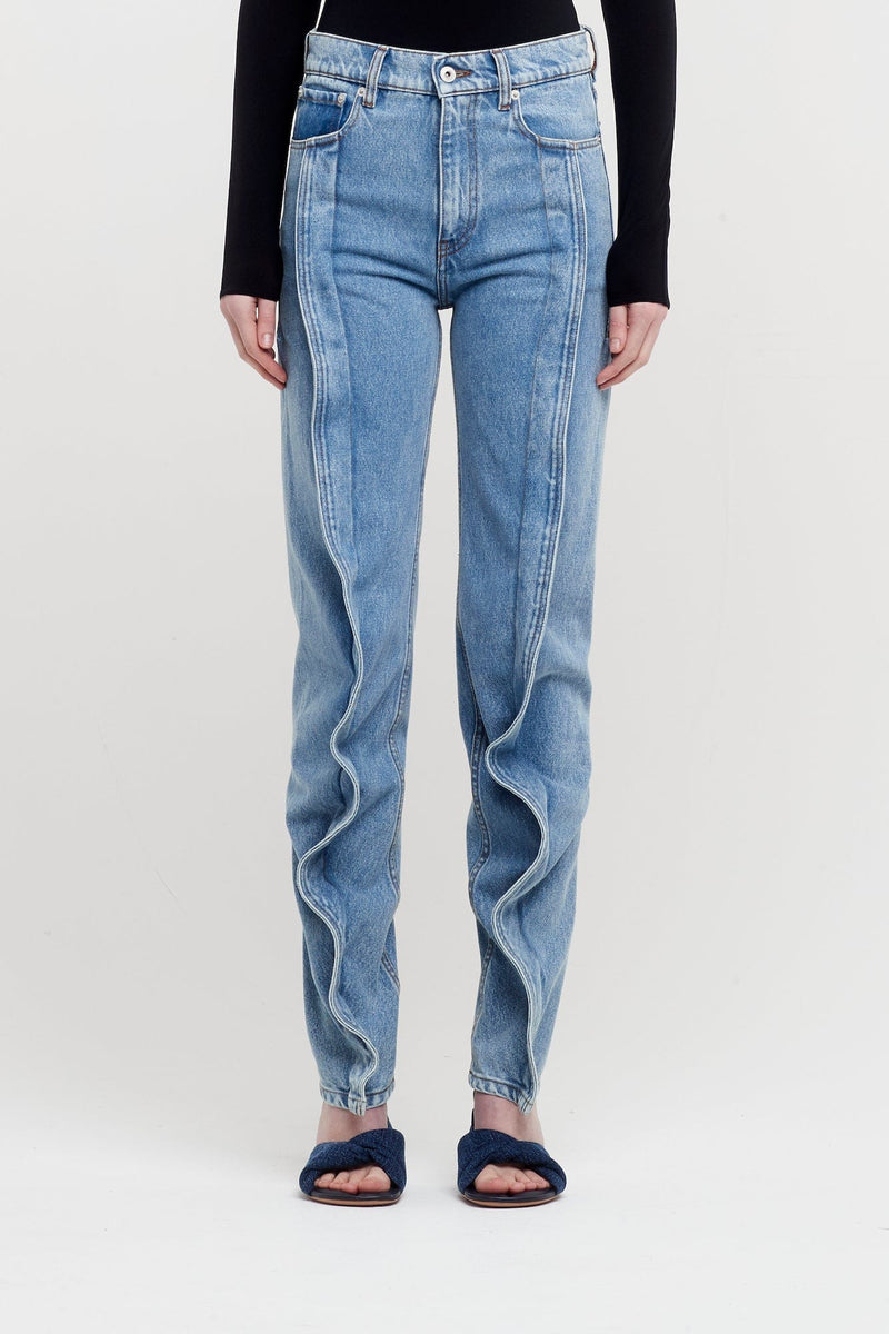 Y/Project Slim Banana Jeans in Blue