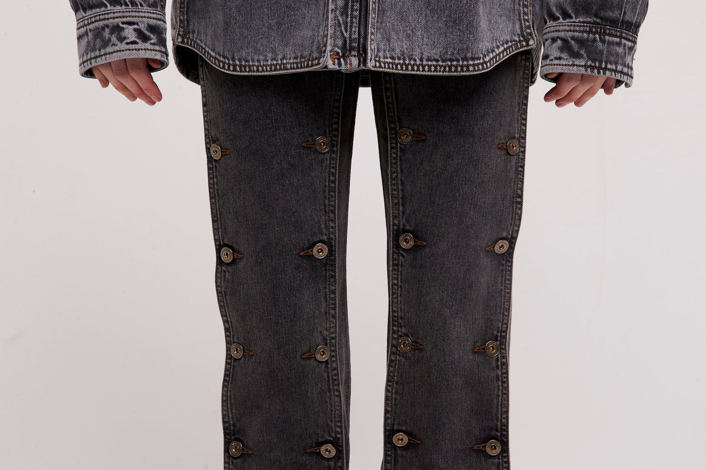 Y/Project Womens Evergreen Snap Off Jeans detail