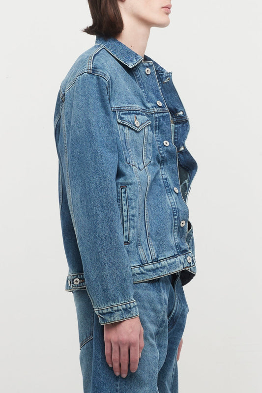 Y/Project Mens Evergreen Wire Denim Jacket in Vintage Blue side
