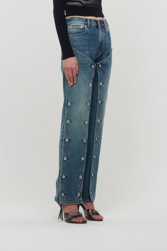 Y/Project Evergreen Snap Off Jeans in Vintage Blue side