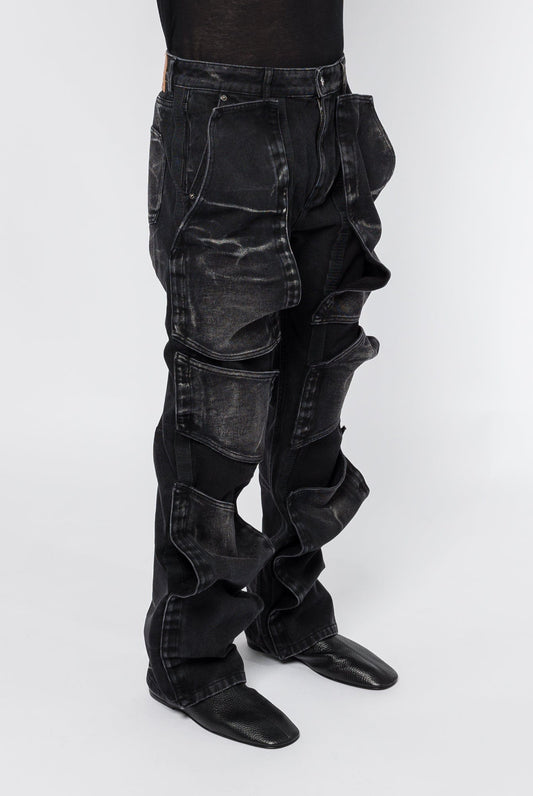 Y/Project Velcro Multi Panel Jeans in Faded Black side