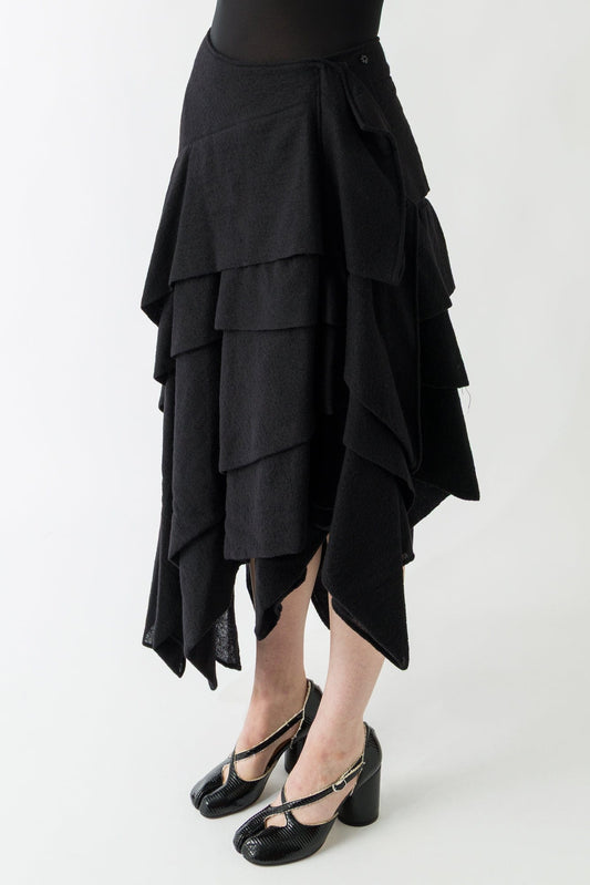 Yohji Yamamoto Tucked Stitch D Skirt side