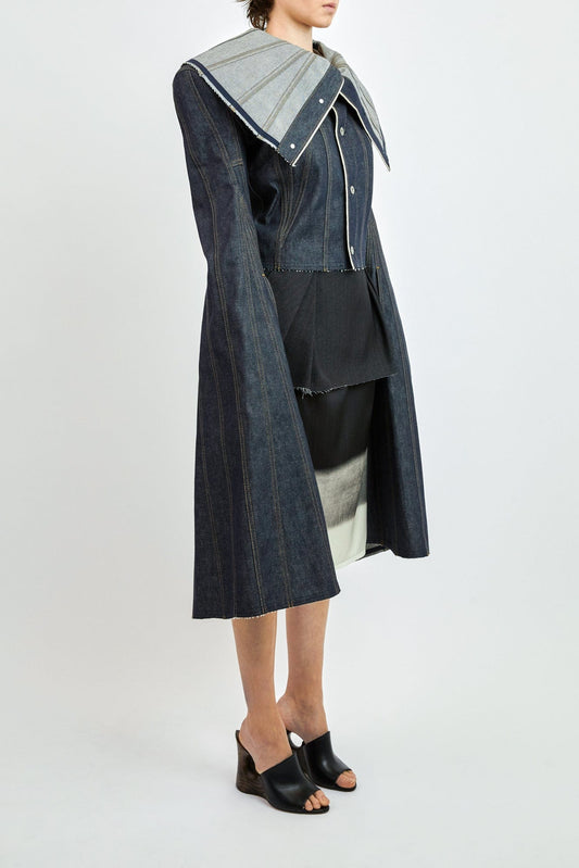 Junya Watanabe Reconstructed Denim Flared Sleeve Jacket side