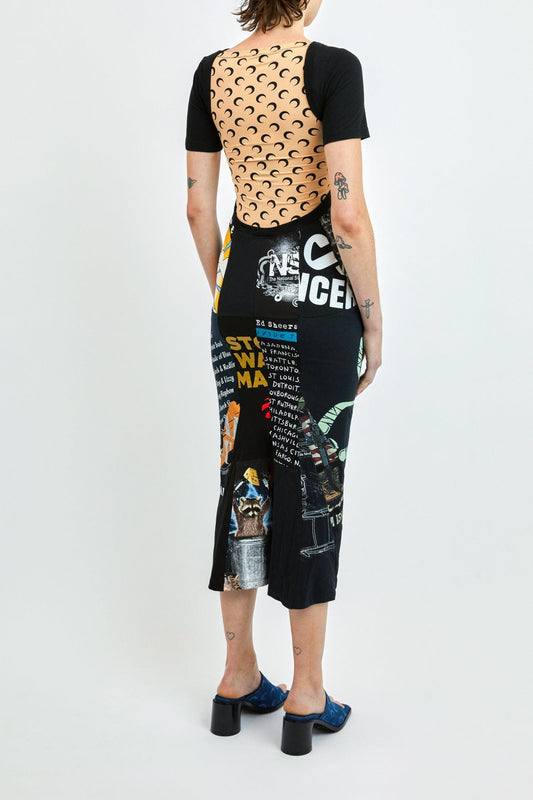 Marine Serre Regenerated Graphic T-Shirt Maxi Dress in Black back