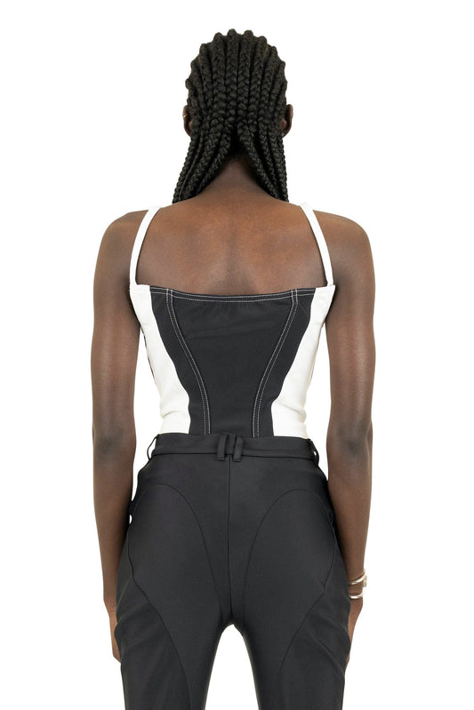 Mugler Denim Jersey Body back