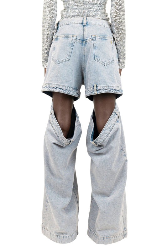 The Attico Ashton Long Pants in Vintage Blue back