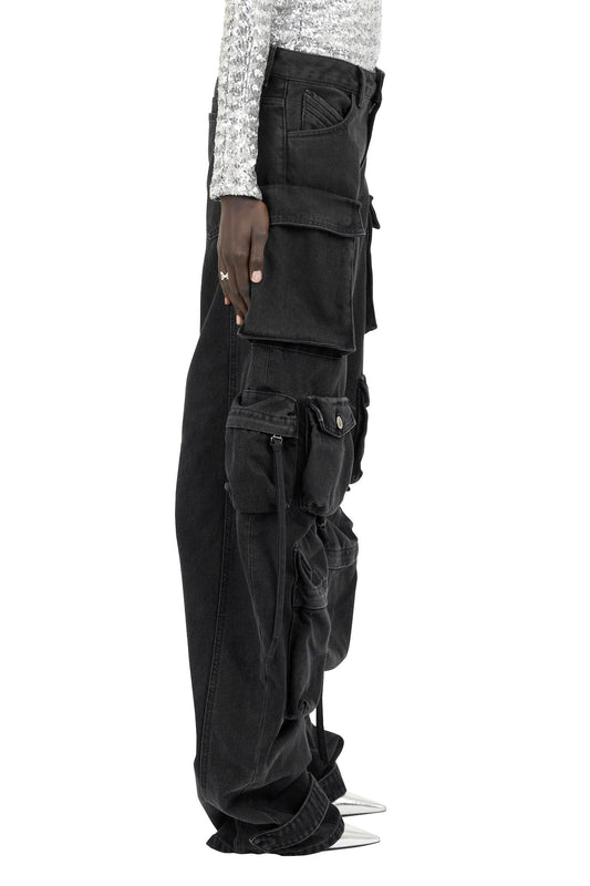 The Attico Fern Long Pants in Black side