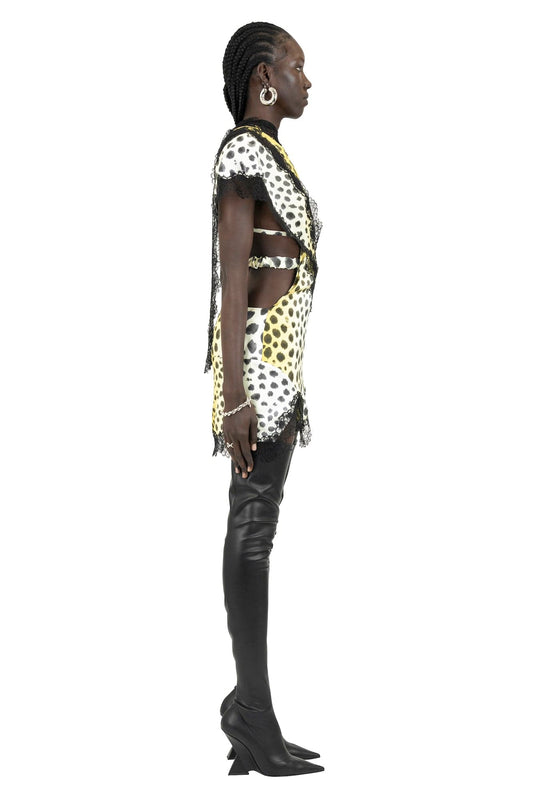 The Attico Jace Mini Dress in Light Yellow side