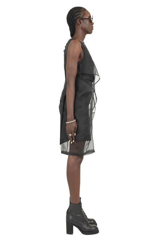 Undercover Black Sheer One Sleeve Dress side