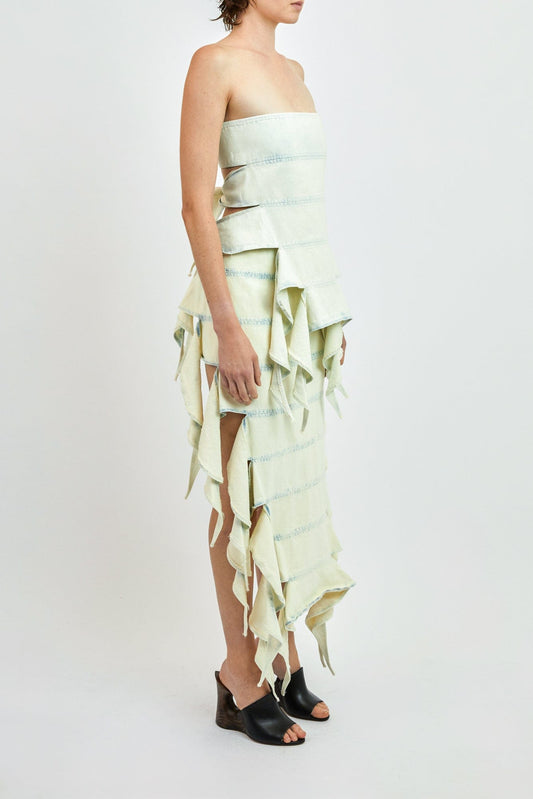 Y/Project Bug Denim Top in Snow Denim side