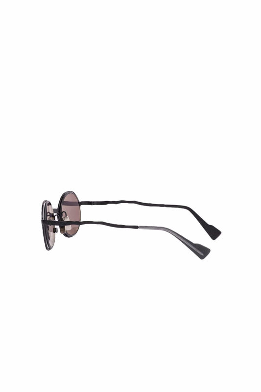 KUBORAUM Black Frame Sunglasses with Black Lens and Case side view