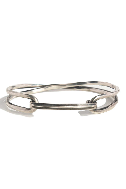 Werkstatt München Silver Crossed Bracelet front view