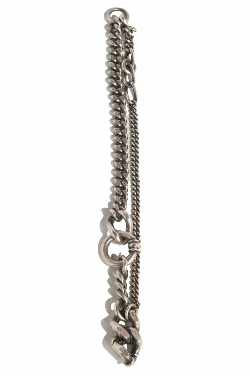 Werkstatt München Silver Two Chains Ring Bracelet