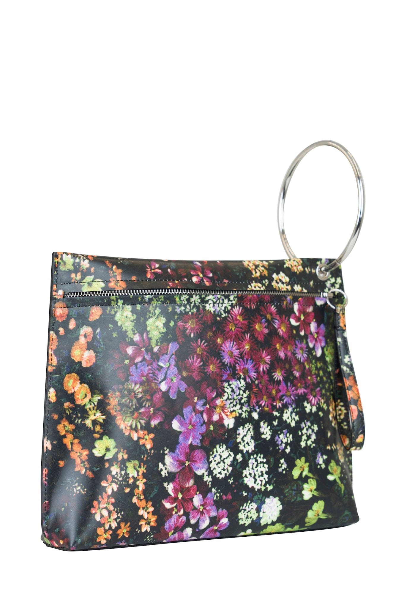Dries Van Noten Leather Floral Printed Bag angled view