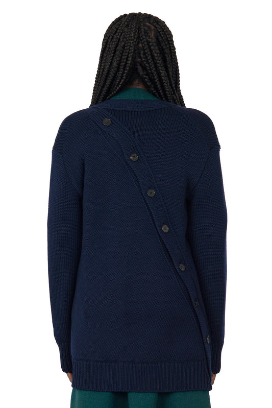 Jil Sander Chunky Merino Knit Cardigan back